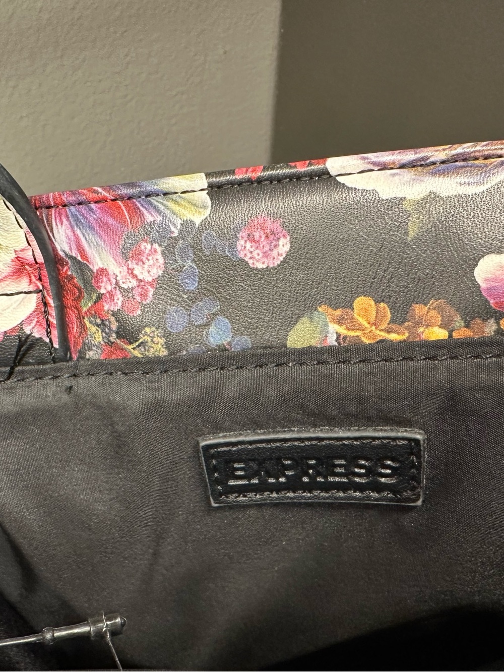 Express Floral Top-Handle purse - Black Multi - Picture 2 of 3